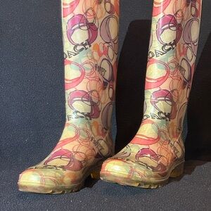 Coach Women's Colorful Patterned Rain Boots